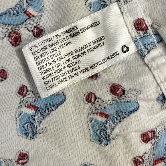 Goodfellow & Co. Blue Red Roller Skates Surf Hawaiian Button Down Men's Slim M - Picture 7 of 7